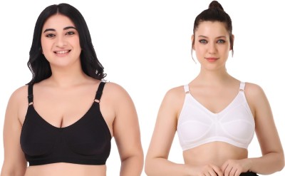 Winsure Women Full Coverage Non Padded Bra(White, Black)