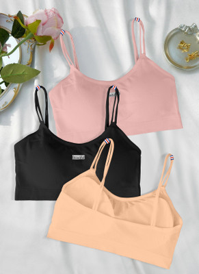 NAGARVEL CREATION 2122-l pink-blk-skin-03-28 Women Full Coverage Lightly Padded Bra(Black)