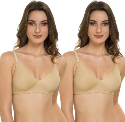 Tweens Lite Wite Tweens Lite Wite Lightly Padded Cotton Rich Full Coverage Bra Women T-Shirt Lightly Padded Bra(Beige)