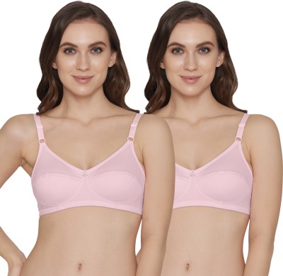 K LINGERIE Manvi Wirefree Cotton Everyday Bra Women Full Coverage Non Padded Bra(Pink)