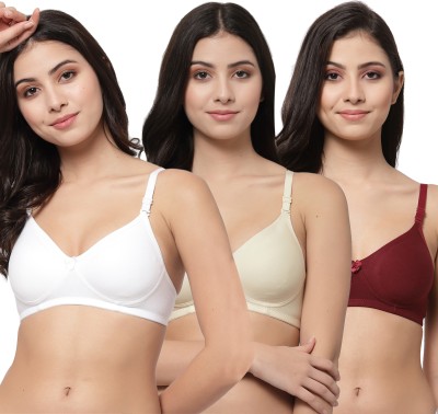 COLLEGE GIRL Detachable Strap Women T-Shirt Lightly Padded Bra(White, Beige, Maroon)