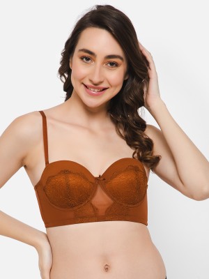 Clovia Women Balconette Lightly Padded Bra(Brown)