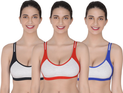 Lady One Women Sports Non Padded Bra(Multicolor)