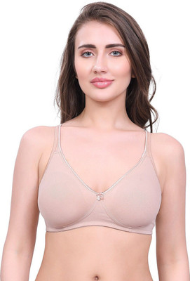 Inner Amour Women Cotton Bra | Non-Padded Wire-Free Medium Coverage with Adjustable Straps Women T-Shirt Non Padded Bra(White)