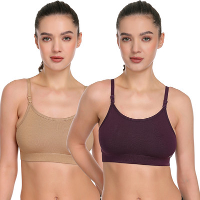 SKDREAMS Women Sports Non Padded Bra(Purple)