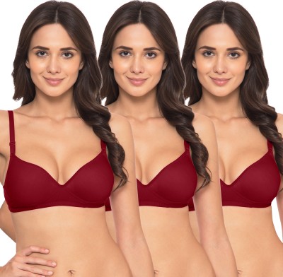 KOMLI Komli Heavily Padded Push-up Cotton Rich Bra Women Push-up Heavily Padded Bra(Maroon)