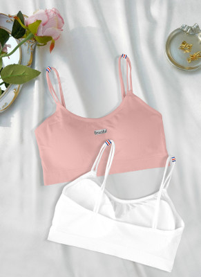 Brafee 2122-lightpink-white-p02-Free Women Full Coverage Lightly Padded Bra(Pink)