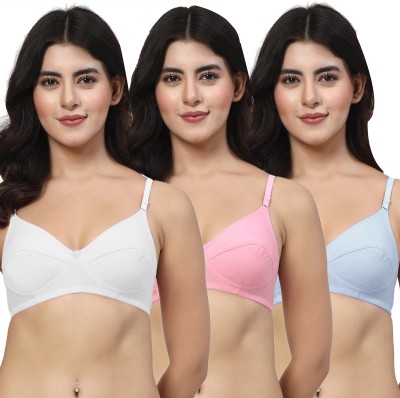 LILY Enimsaj Women Everyday Non Padded Bra(White, Pink, Blue)