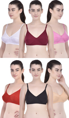 Sexy Bust Women Full Coverage Non Padded Bra(Red, White, Pink, Maroon, Gold, Black)
