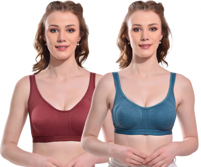 Viral Girl NA Women Everyday Non Padded Bra(Maroon, Dark Green)