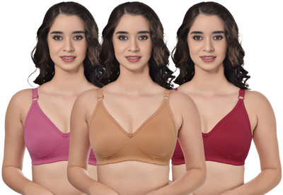 Black Wings Everyday T shirt Seamless Full Coverage Non Paded Women Bras combo Pack of 3 Women Everyday Non Padded Bra(Multicolor)