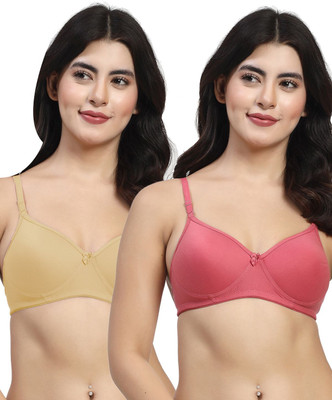 LILY maofcigamMino Women T-Shirt Heavily Padded Bra(Purple, Beige)