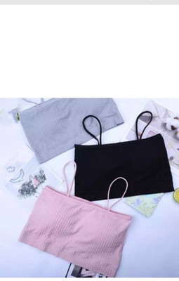 BRANKLY URJA Women Cami Bra Lightly Padded Bra(Pink, Grey, Black)