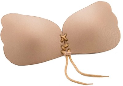 ASTOUND Silicone Stick-on Backless Invisible Bra Women Stick-on Heavily Padded Bra(Beige)