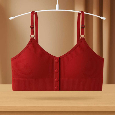PPT Women's Seamless Non-Padded Everyday Bra Wire-Free, Soft & Comfortable Women Everyday Non Padded Bra(Red)