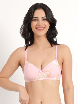 PESHE Pink Padded Bra Women Push-up Lightly Padded Bra(Pink)