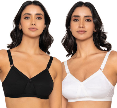 INKURV INCROSS Women Full Coverage Non Padded Bra(Black, White)