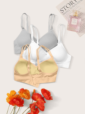 NAGARVEL CREATION 6/309-GRY/WHT/SKN-P03-32 Women Push-up Lightly Padded Bra(Multicolor)