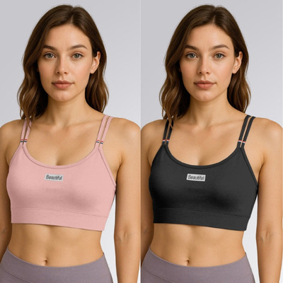 LADHAVA Elegant Essentials Women’s Bra – Soft Touch, Stylish Fit Women Full Coverage Lightly Padded Bra(Black, Pink)