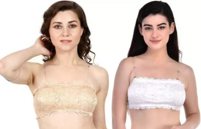 VS Beauti 521 Women Bandeau/Tube Lightly Padded Bra(Beige, White)