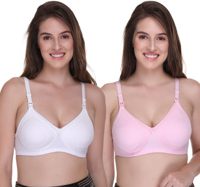 SONA Breast Feeding Maternity for Milk Feeding Elastic Straps for Nursing Women Maternity/Nursing Non Padded Bra(Multicolor)