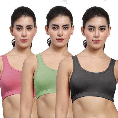 LILY stropsyttakMino Women Sports Non Padded Bra(Black, Green, Purple)