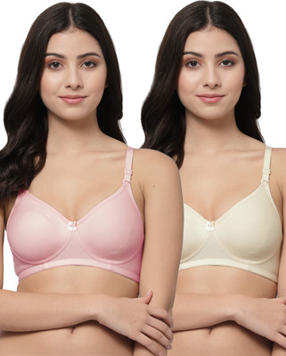 Docare Detachable Strap Women T-Shirt Lightly Padded Bra(Pink, Beige)