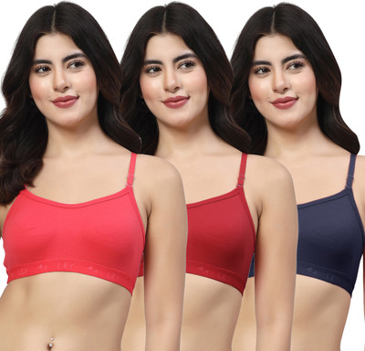 LILY 3321Mino Women Sports Non Padded Bra(Red, Maroon, Dark Blue)