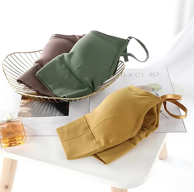 MEEMBOOLI Premium Quality Women Full Coverage Lightly Padded Cami Bra Women Everyday Lightly Padded Bra(Pink, Green, Orange)