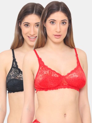 N-gal N-Gal Floral Lace Non Padded Bridal Bra_Pack Of 2 Women Everyday Non Padded Bra(Multicolor)