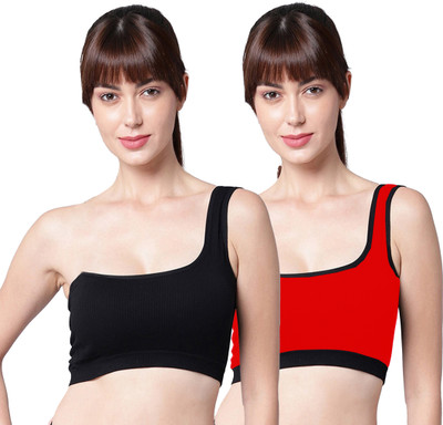 PIBU Khand Bra Women Minimizer Non Padded Bra(Black, Red)
