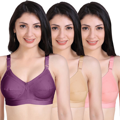 Shyam Sons FLAIR L1005 Women Minimizer Non Padded Bra(Pink, Brown, Orange)