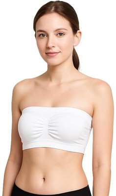 Nyora Women Bandeau/Tube Non Padded Bra(White)