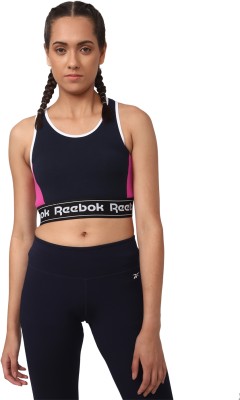 REEBOK Women Sports Bra(Dark Blue)