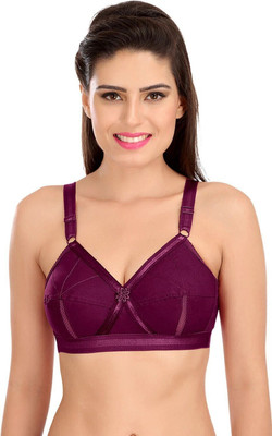 SONA Women's Perfecto Cotton Full Coverage Non-Padded Wirefree Everyday Bra Women Full Coverage Non Padded Bra(Purple)