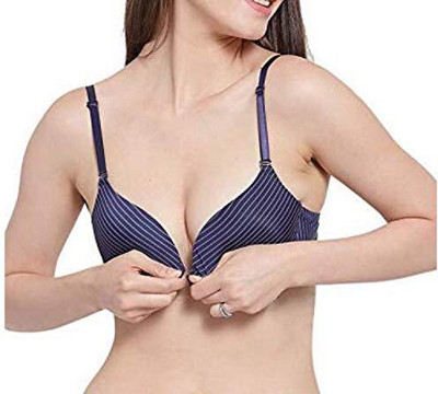 Brachy Women Push-up Lightly Padded Bra(Blue)