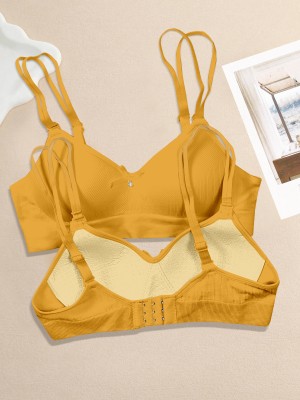 Sanzzy Women Bralette Lightly Padded Bra(Yellow)