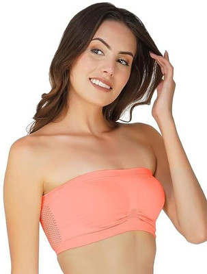 Mcoria Seamless Strapless Stretch Tube Bra Women Everyday Non Padded Bra(Pink)