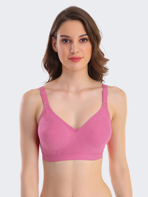 POOJA RAGENEE Double Layer Cotton Blend Women Full Coverage Non Padded Bra(Pink)