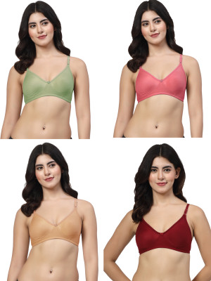 LILY ayir Women T-Shirt Non Padded Bra(Pink, Green, Gold, Maroon)