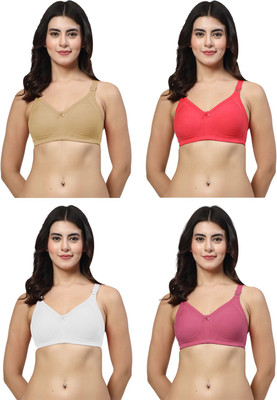 LILY iranos Women Minimizer Non Padded Bra(Beige, Red, Pink, White)