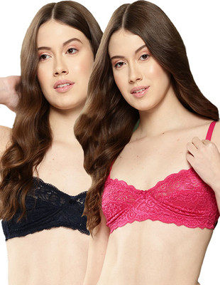 LEADING LADY Leading Lady Full Coverage Women Non Padded Non Wired Everyday Bra Women T-Shirt Non Padded Bra(Dark Blue, Pink)