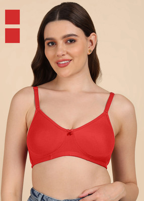 Dressberry Dressberry Side-Panel and Concealer T-shirt Bra Women T-Shirt Non Padded Bra(Red)