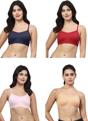 LILY 3321 Women Sports Non Padded Bra(Maroon, Blue, Pink, Beige)