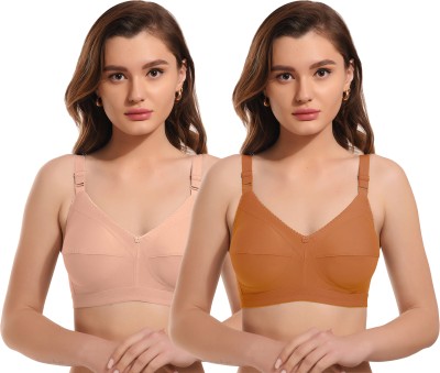 ELINA Women Minimizer Non Padded Bra(Orange, Red)