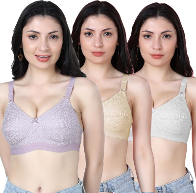 Shyam Sons FLAIR Dipali Women Minimizer Non Padded Bra(Purple, Brown, White)