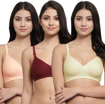 Docare Women T-Shirt Lightly Padded Bra(Yellow, Maroon, Orange)
