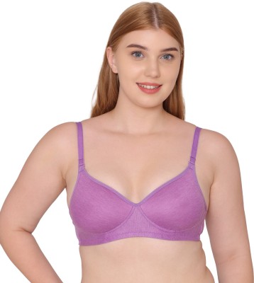 KOMLI Komli Medium Padded Cotton Rich Full Coverage Bra Women T-Shirt Lightly Padded Bra(Purple)