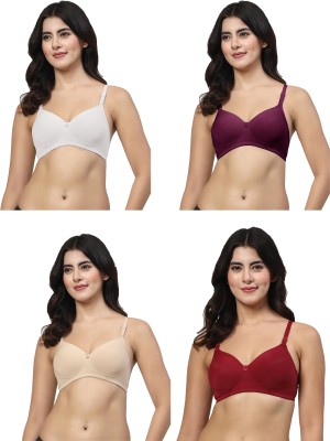 LILY Dapyklis Women T-Shirt Lightly Padded Bra(Purple, White, Maroon, Beige)