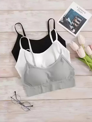 VS Beauti VS Beauti Women's Bralette Lightly Padded Sports Bra Gym Wear Women Sports Lightly Padded Bra(Black, White, Grey)